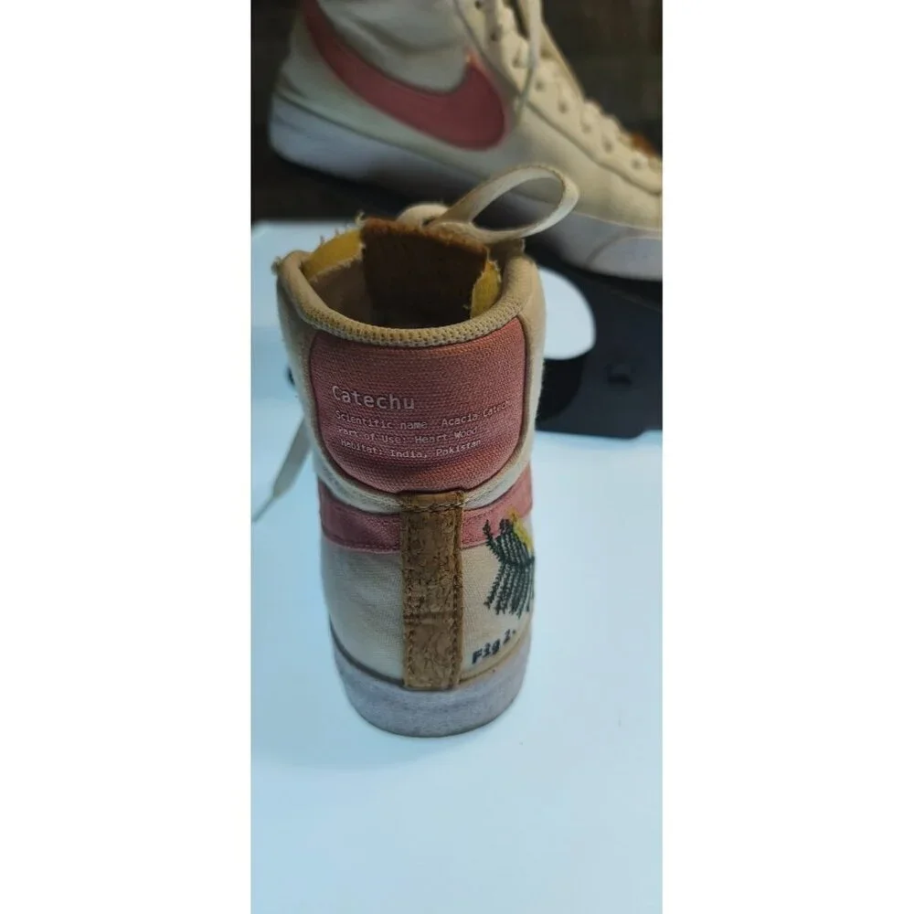 Nike Blazer Mid 77 Catechu Pink Canvas Wmns US 6 Used Clean DC9265-101